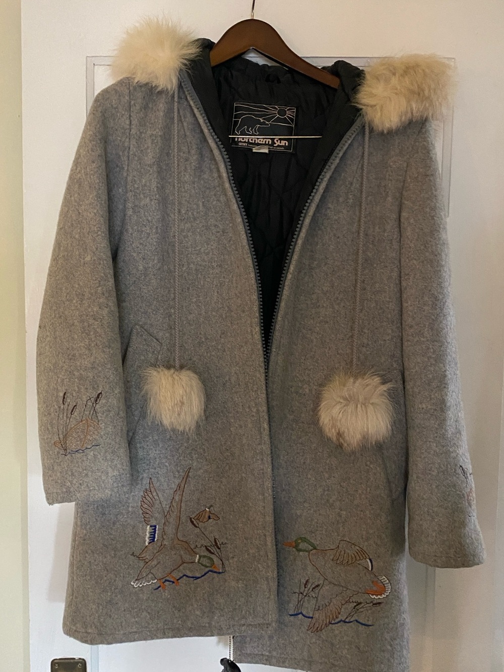 Norther Sun wool and fur parka